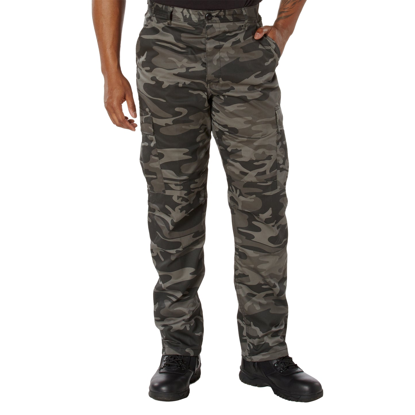 Relaxed Fit Zipper Fly BDU Cargo Pants Army Fatigues City Camo or Black Camo