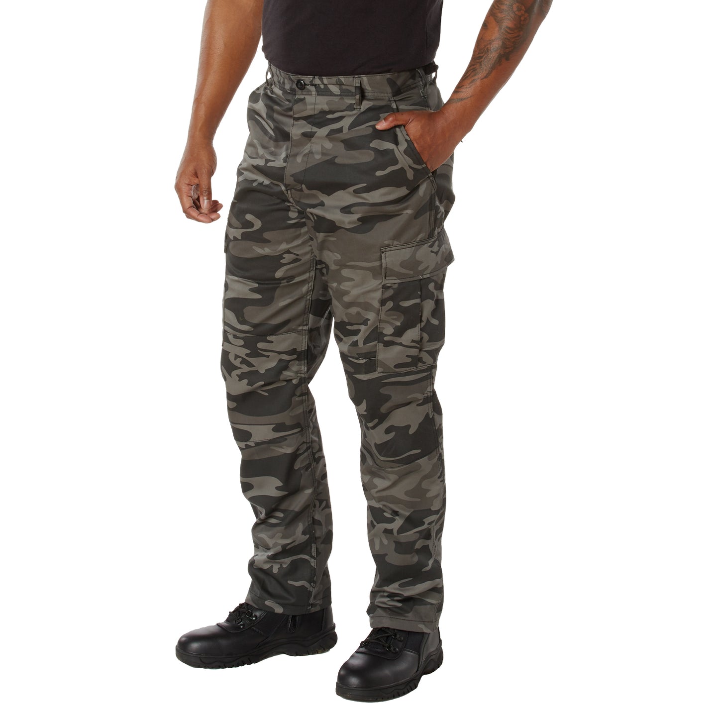 Relaxed Fit Zipper Fly BDU Cargo Pants Army Fatigues City Camo or Black Camo