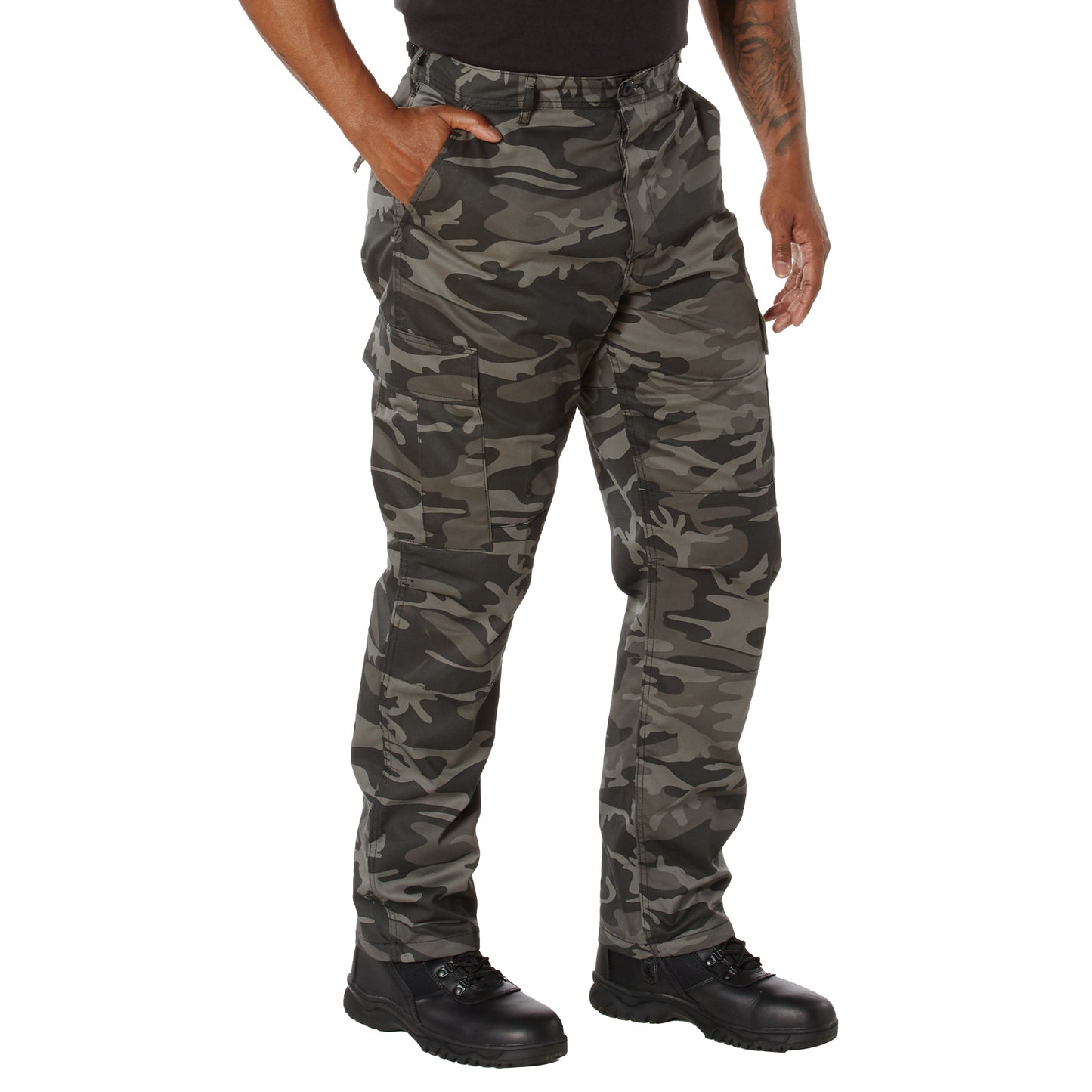 Relaxed Fit Zipper Fly BDU Cargo Pants Army Fatigues City Camo or Black Camo