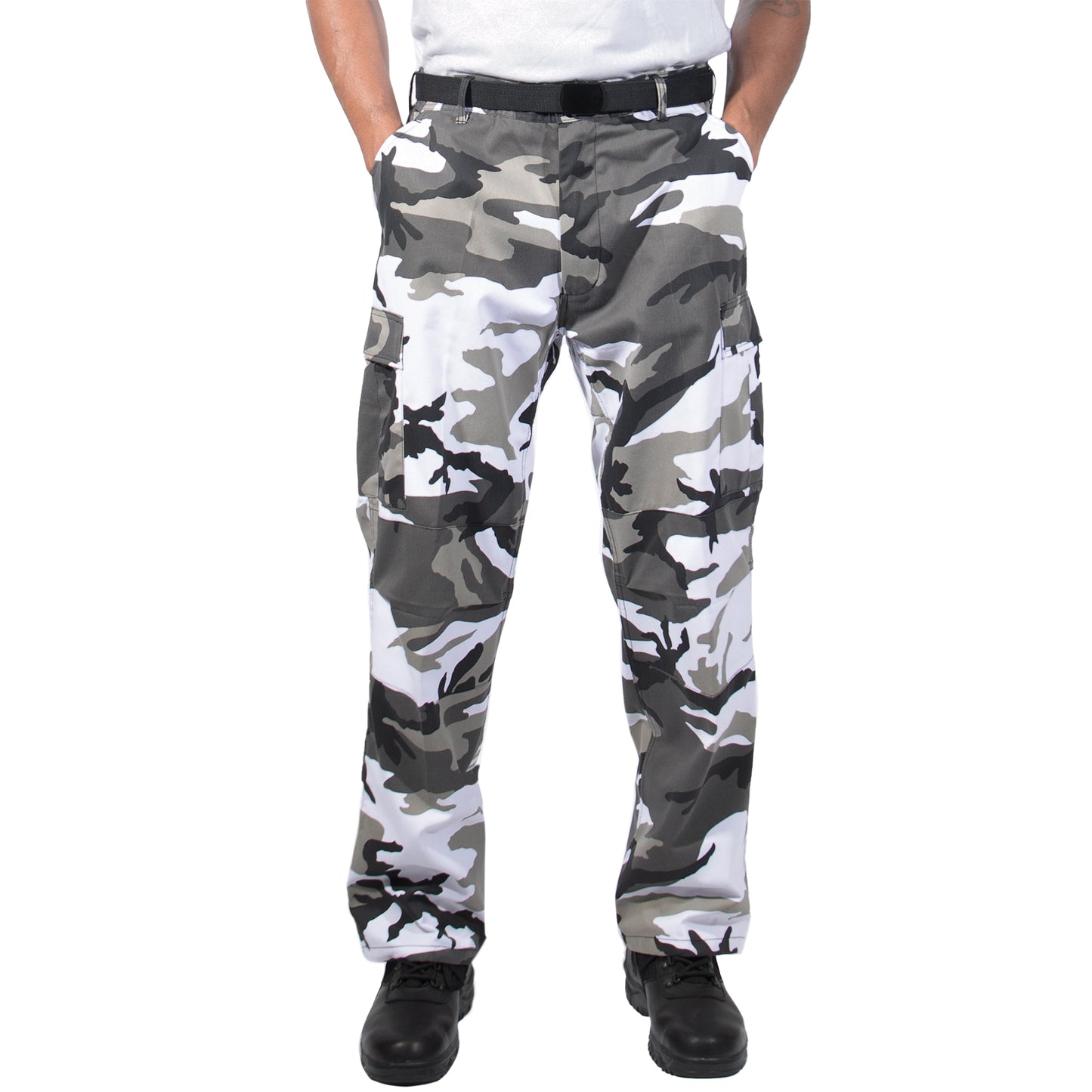 Relaxed Fit Zipper Fly BDU Cargo Pants Army Fatigues City Camo or Black Camo