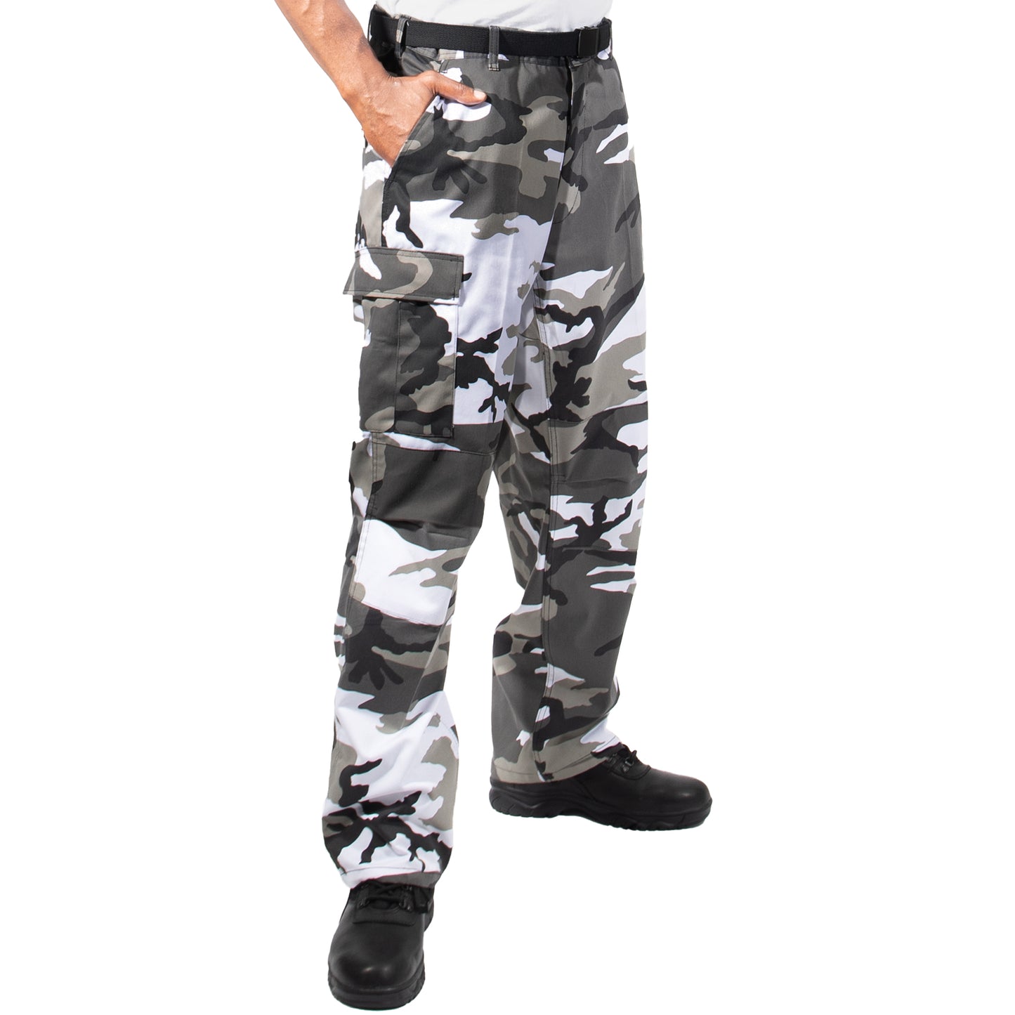 Relaxed Fit Zipper Fly BDU Cargo Pants Army Fatigues City Camo or Black Camo