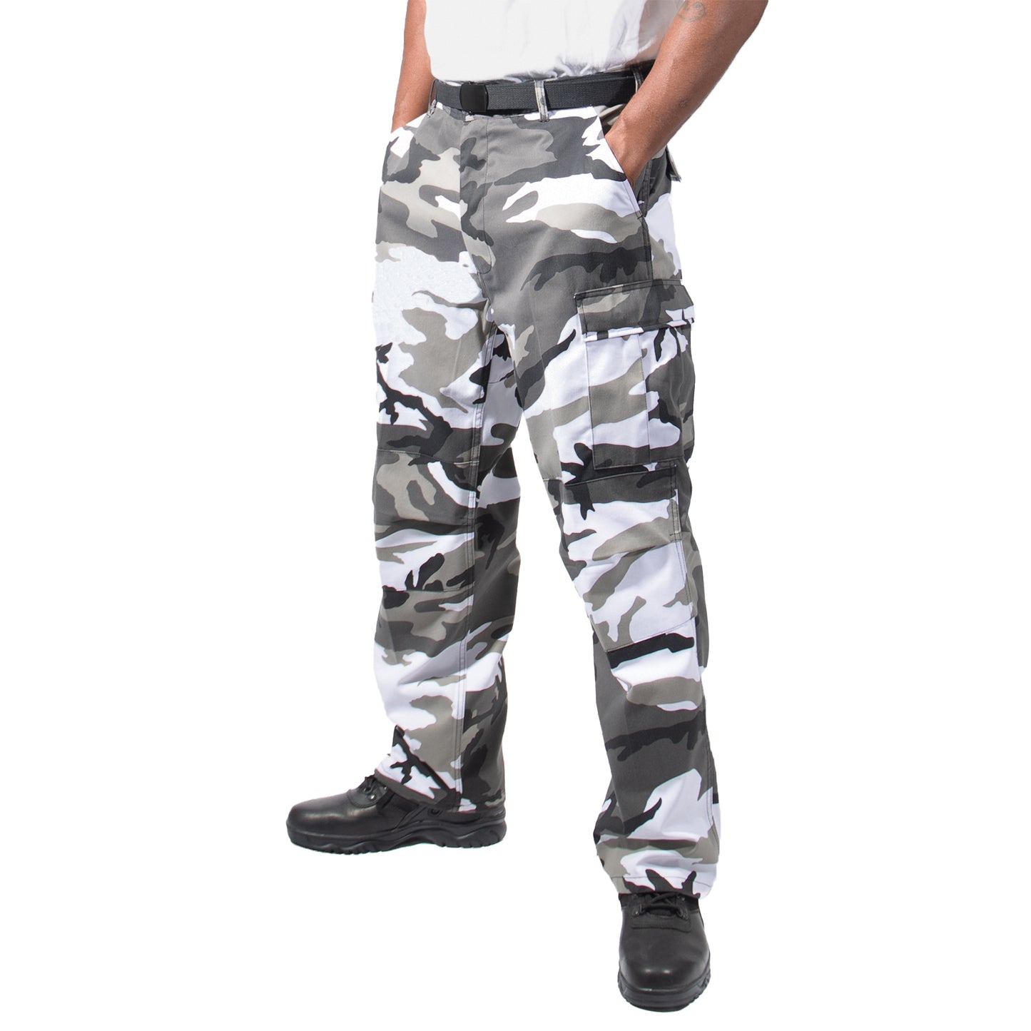 Relaxed Fit Zipper Fly BDU Cargo Pants Army Fatigues City Camo or Black Camo