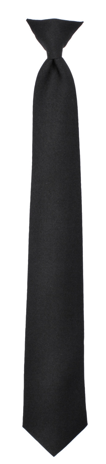 Police Issue Clip-On Neckties in Black 16-22 Inch Lengths Breakaway Clip Tie
