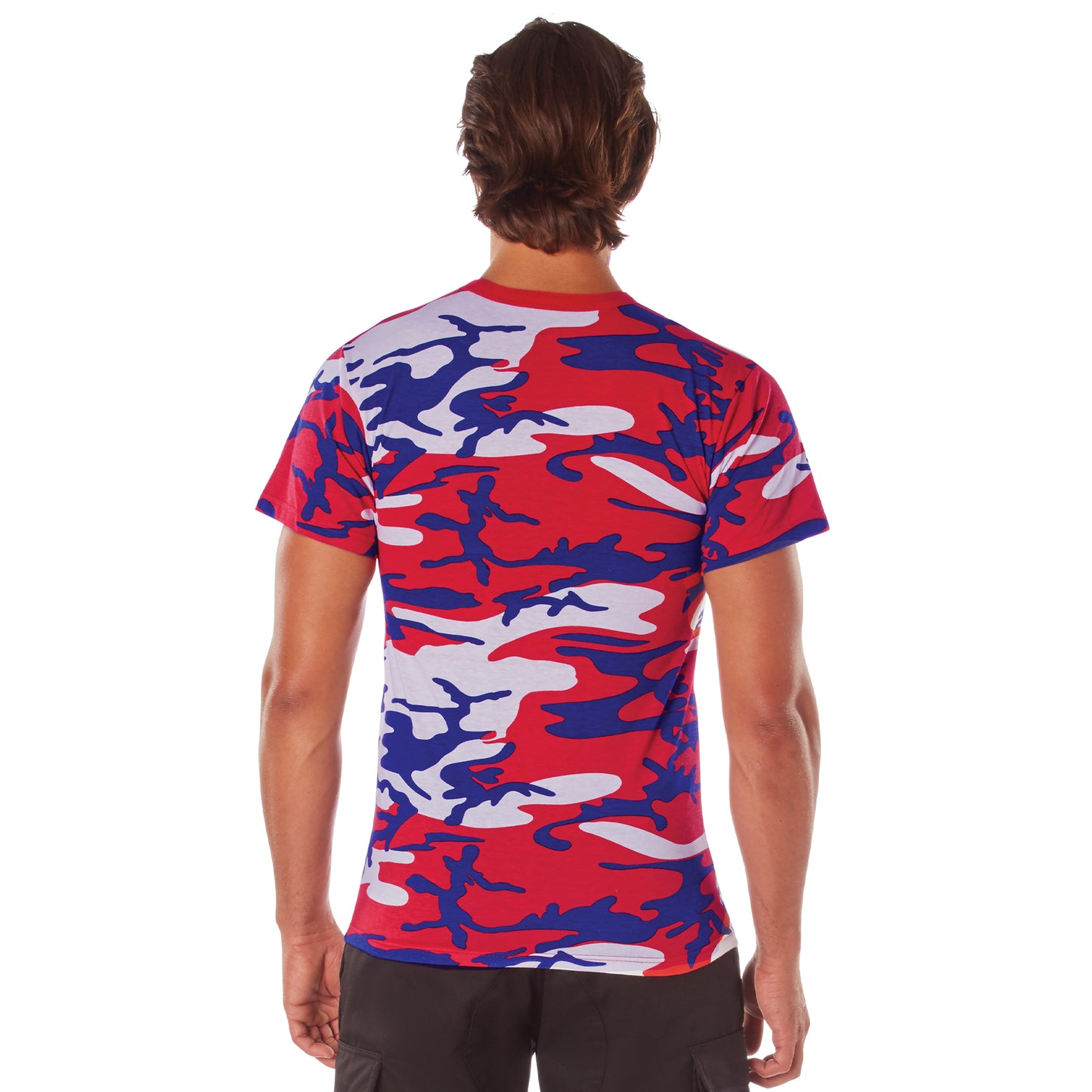 Men's American Camo Short Sleeve T-Shirt - Rothco Red White Blue Color Camo Tee