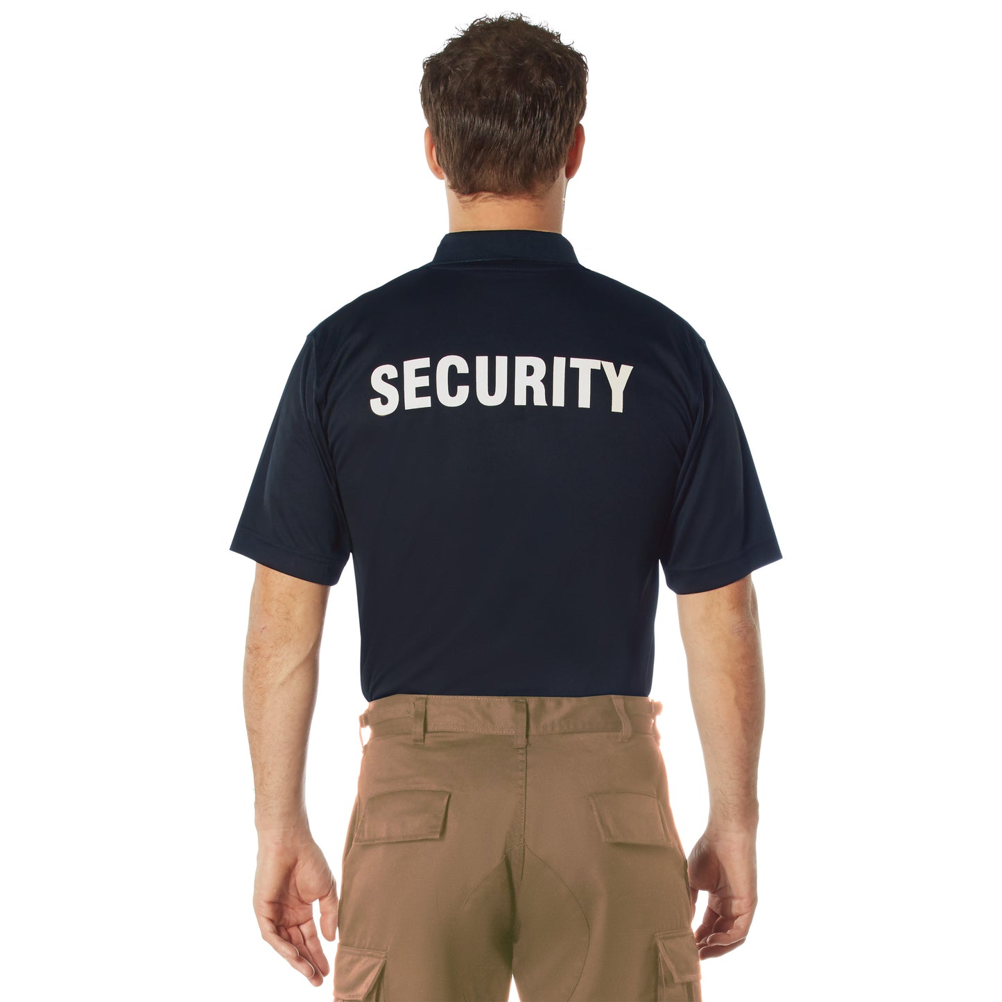 Men's Moisture Wicking Security Polo Shirt Midnight Navy or Safety Green