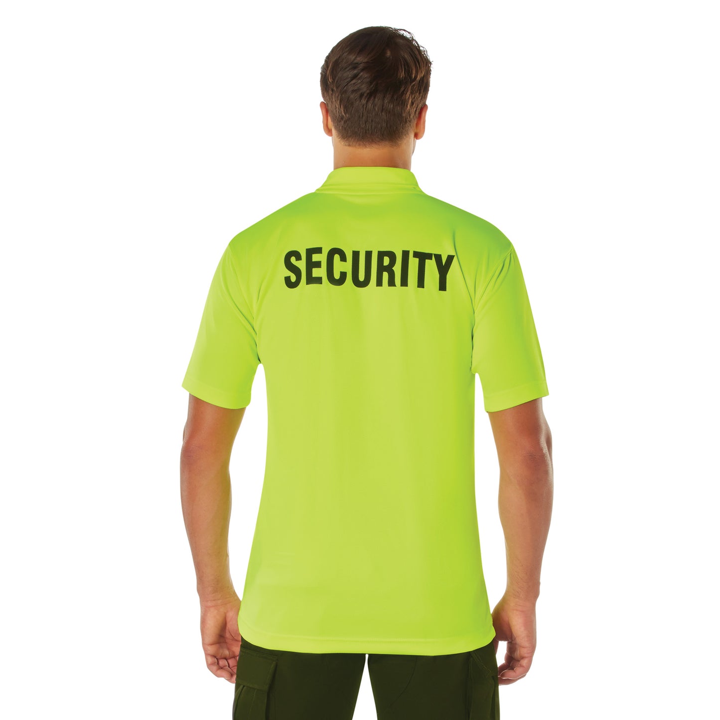 Men's Moisture Wicking Security Polo Shirt Midnight Navy or Safety Green