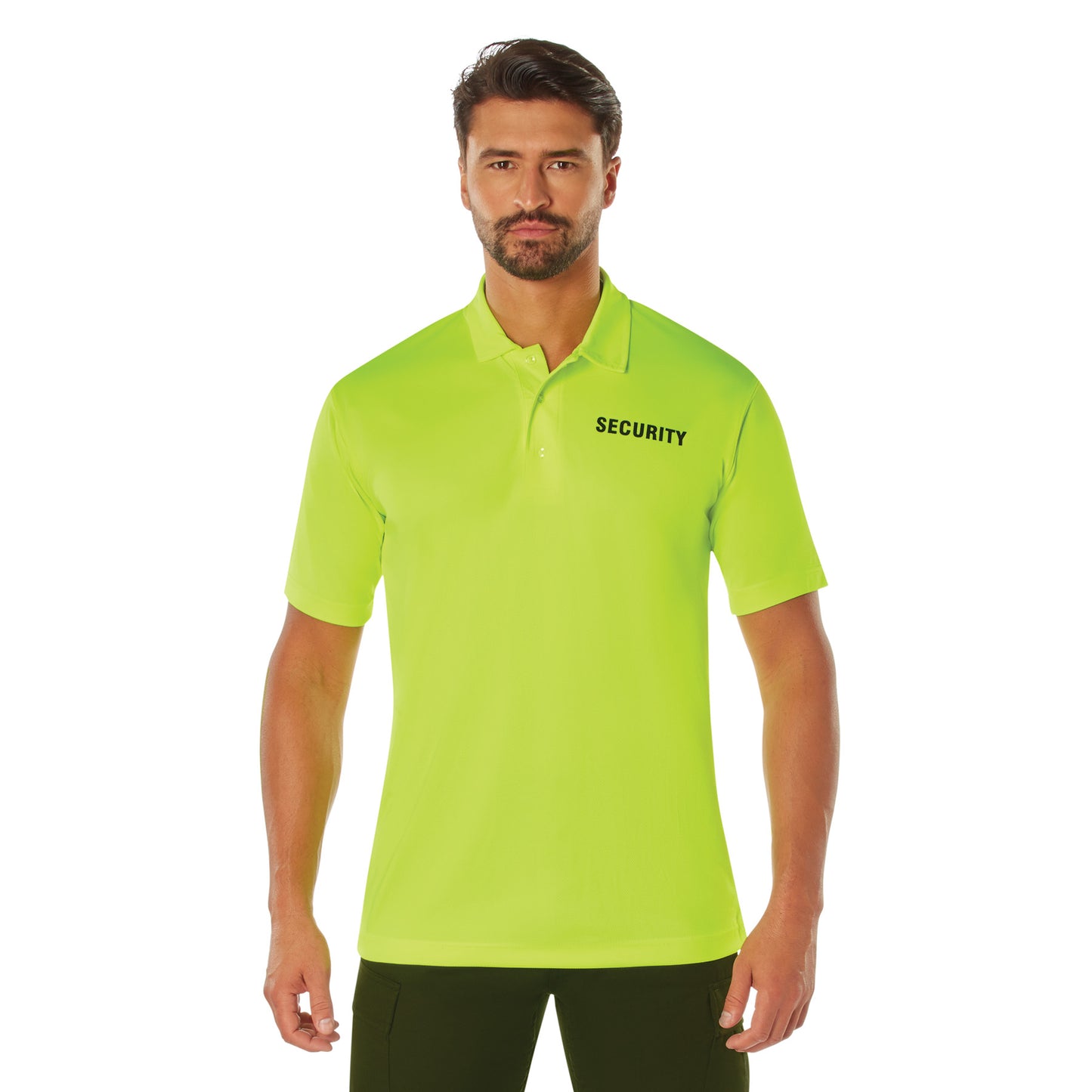 Men's Moisture Wicking Security Polo Shirt Midnight Navy or Safety Green