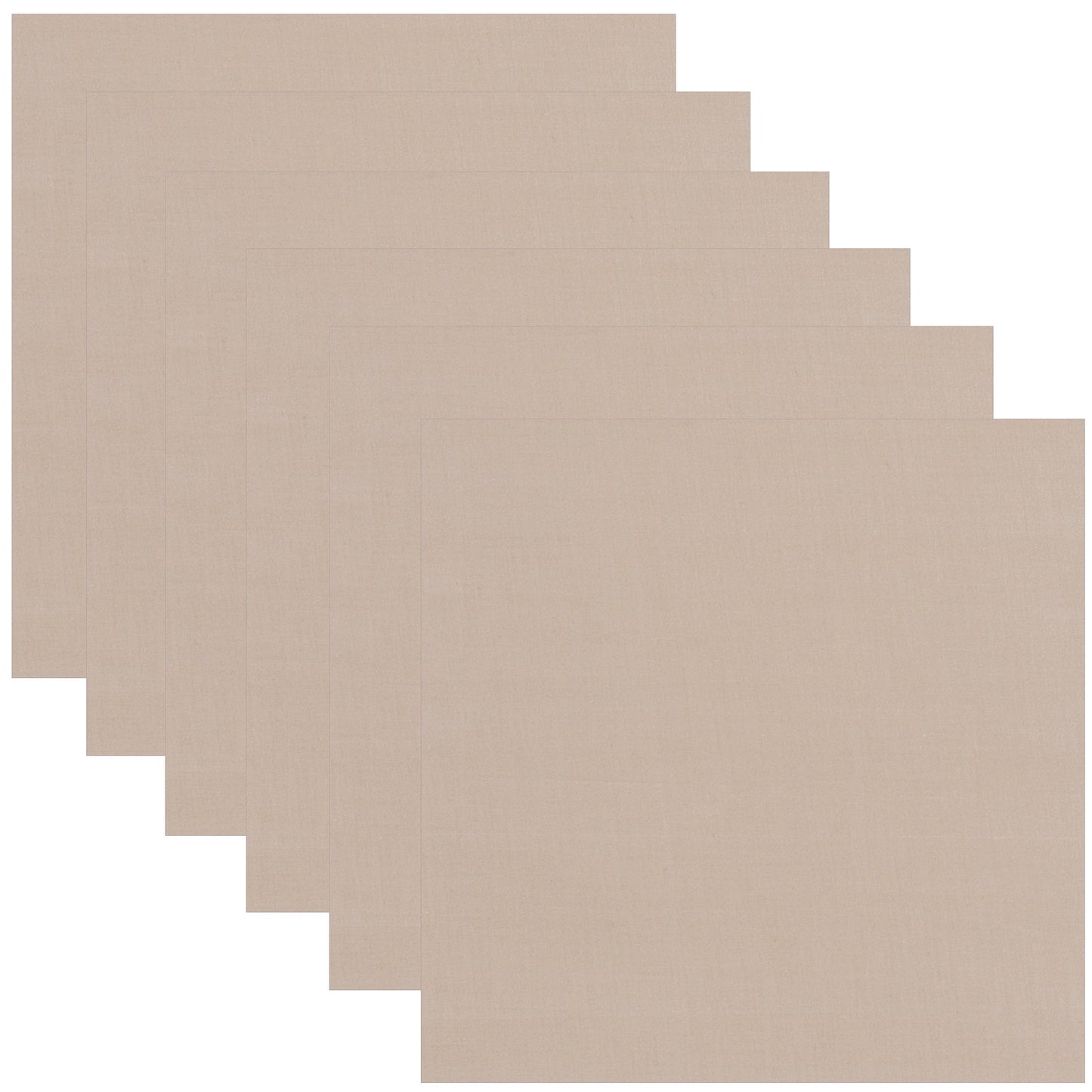 Khaki Bandana 6-Pack Face Mask Headband & Skull Cap 22"x22" 100% Cotton