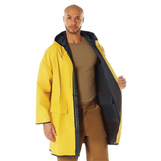 Reversible Rain Parkas - Navy/Yellow or Black/Olive Rain Coat Parkas