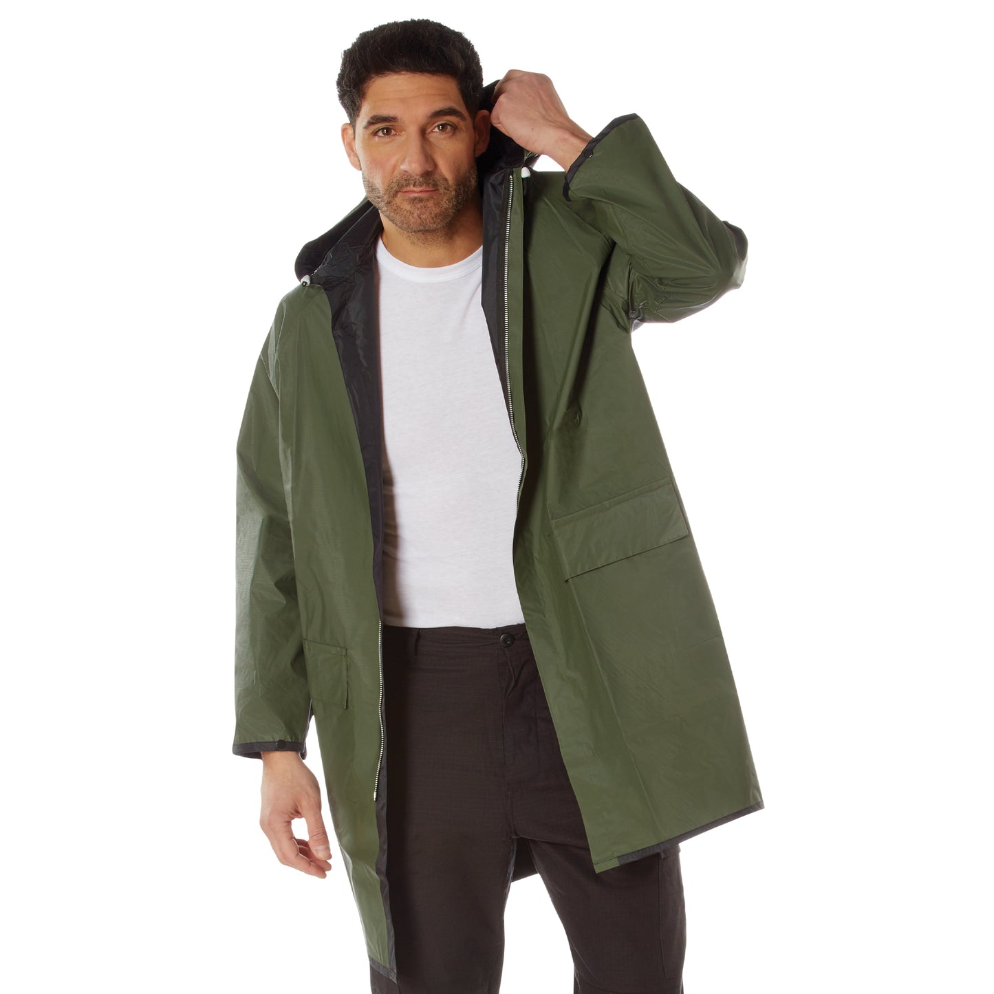Reversible Rain Parkas - Navy/Yellow or Black/Olive Rain Coat Parkas