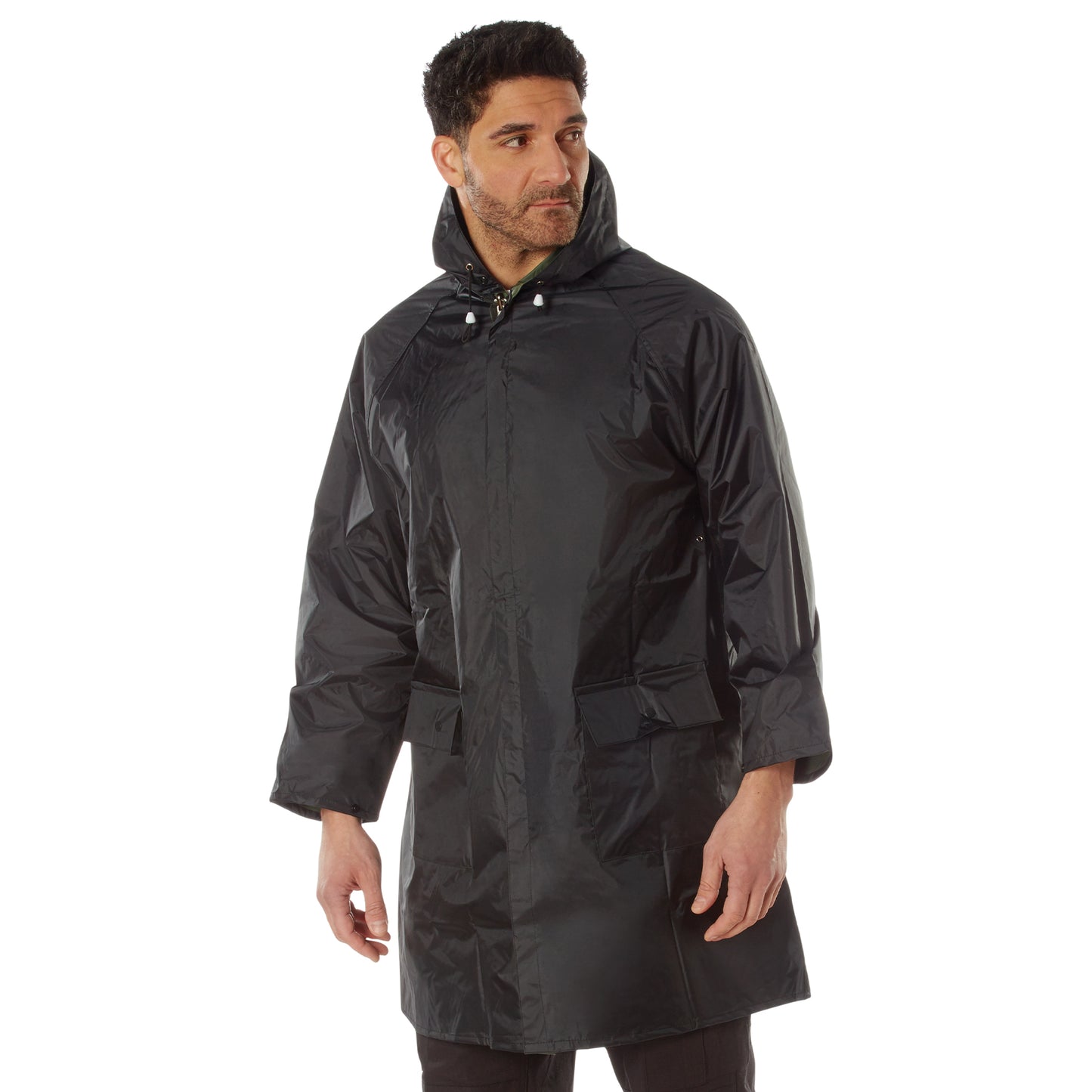 Reversible Rain Parkas - Navy/Yellow or Black/Olive Rain Coat Parkas