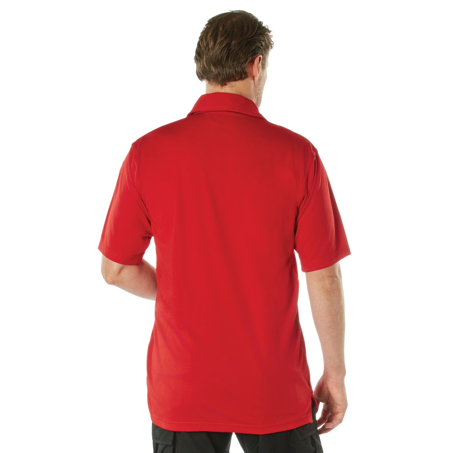 Men's Tactical Performance Polo Shirt In Grey or Red 3-Button Polyester Golf