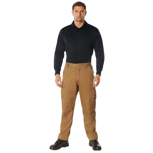 Rothco Long Sleeve Tactical Performance Polo - Men's Moisture Wicking Shirt