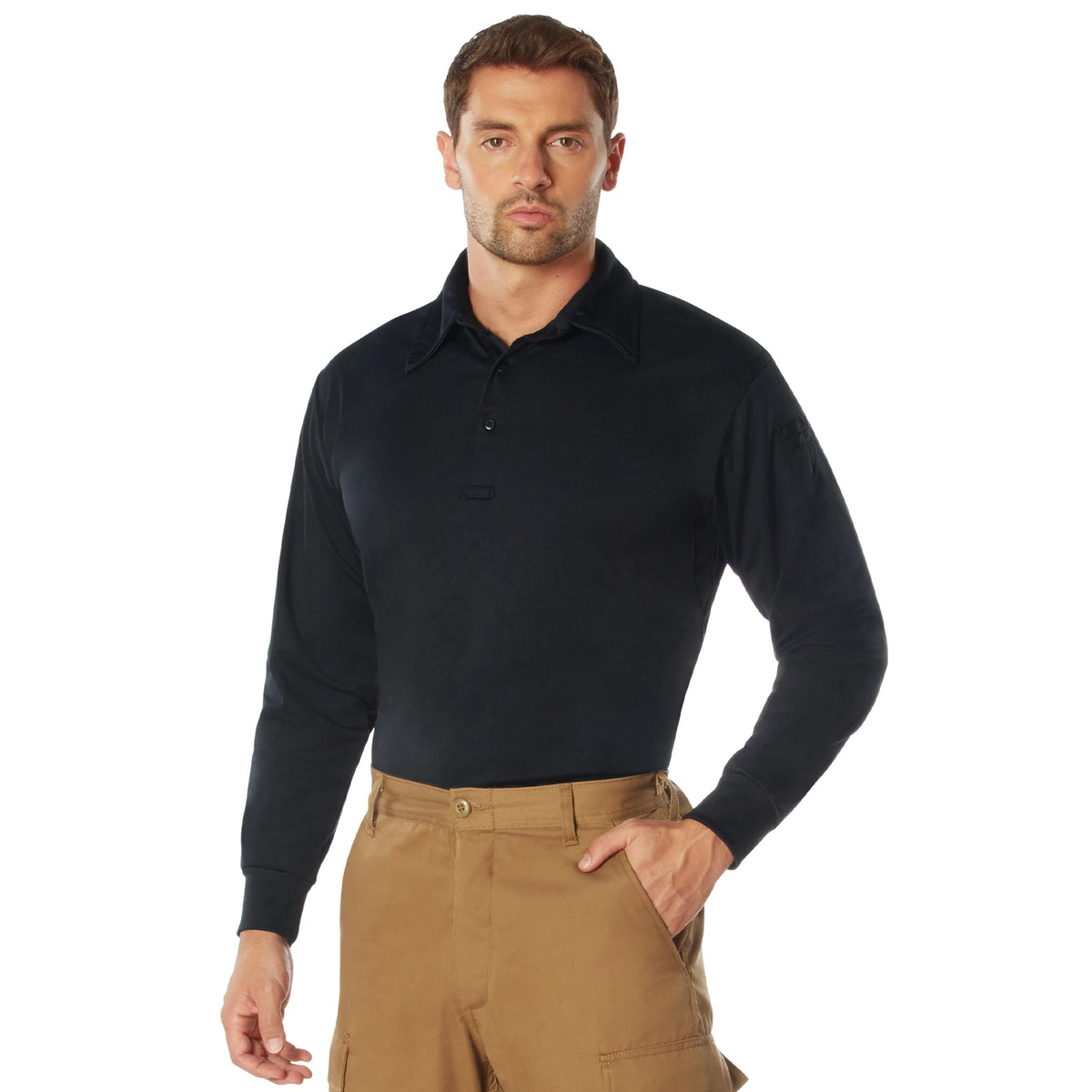 Rothco Long Sleeve Tactical Performance Polo - Men's Moisture Wicking Shirt
