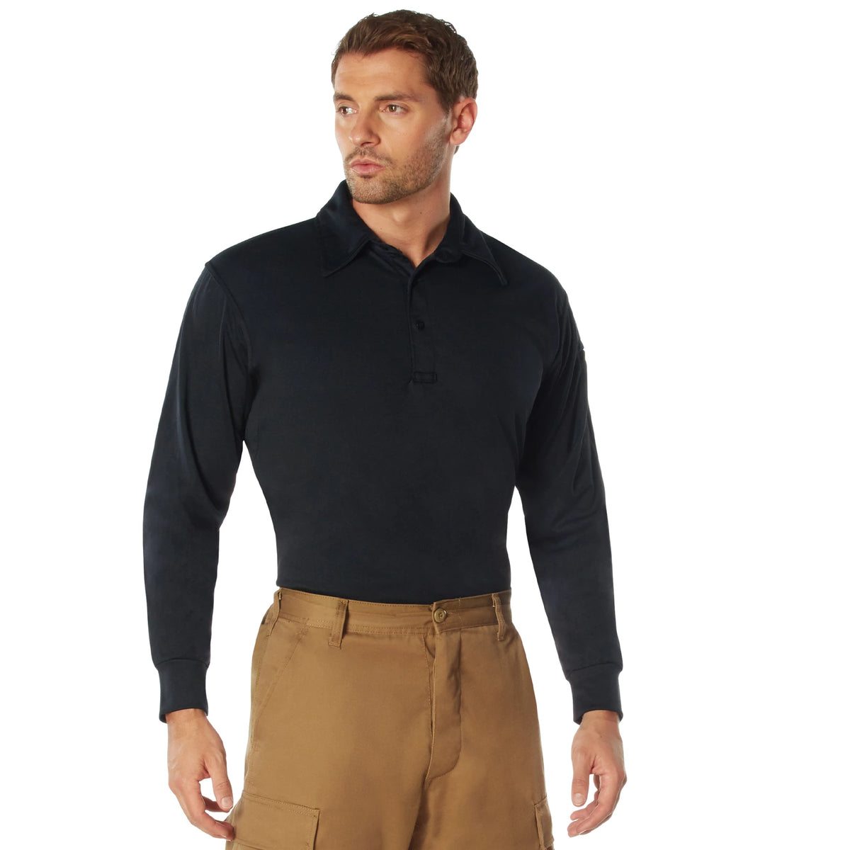 Rothco Long Sleeve Tactical Performance Polo - Men's Moisture Wicking Shirt