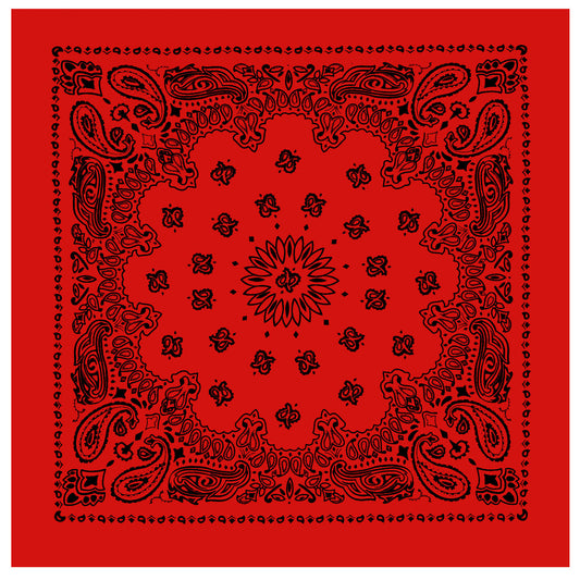 Red Black Paisley Trainmen Bandana 6-Pack Dust Mask Headband Skull Cap 22"x22"