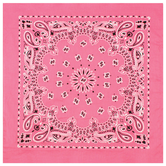 Pink Paisley Trainmen Bandana 6-Pack Dust Mask Headband Skull Cap 22"x22"