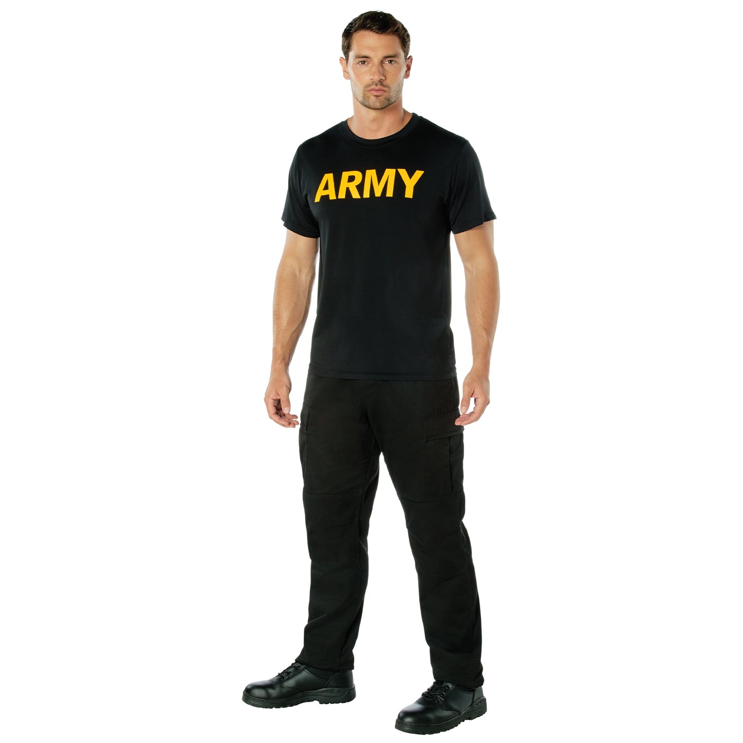 Black & Gold ARMY Performance Physical Training Shirt Rothco Mens PT Tee Shirt