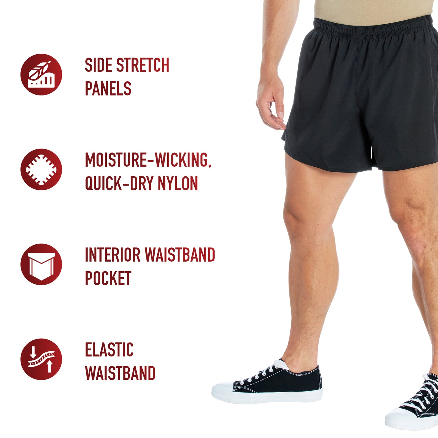 GI Style Athletic Shorts With Liner - Rothco Physical Training PT Shorts