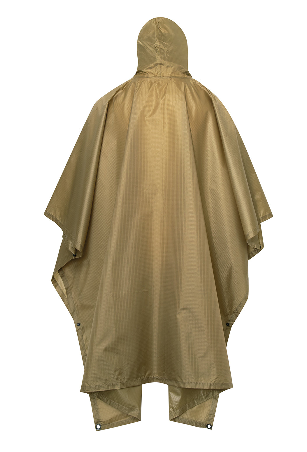 Coyote Brown G.I. Type Rip-Stop Pullover Rain Poncho With Hood