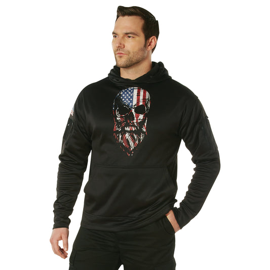 Rothco Bearded Skull Concealed Carry Hoodie in Black Men's CCW Hooded Sweatshirt