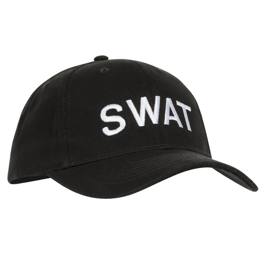 SWAT Law Enforcement - Black Cap - White Embroidery On Hat