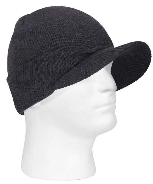 Winter Deluxe Jeep Hat Hats w/ Brim Visor Acrylic Beanie Watch Cap Covers Ears