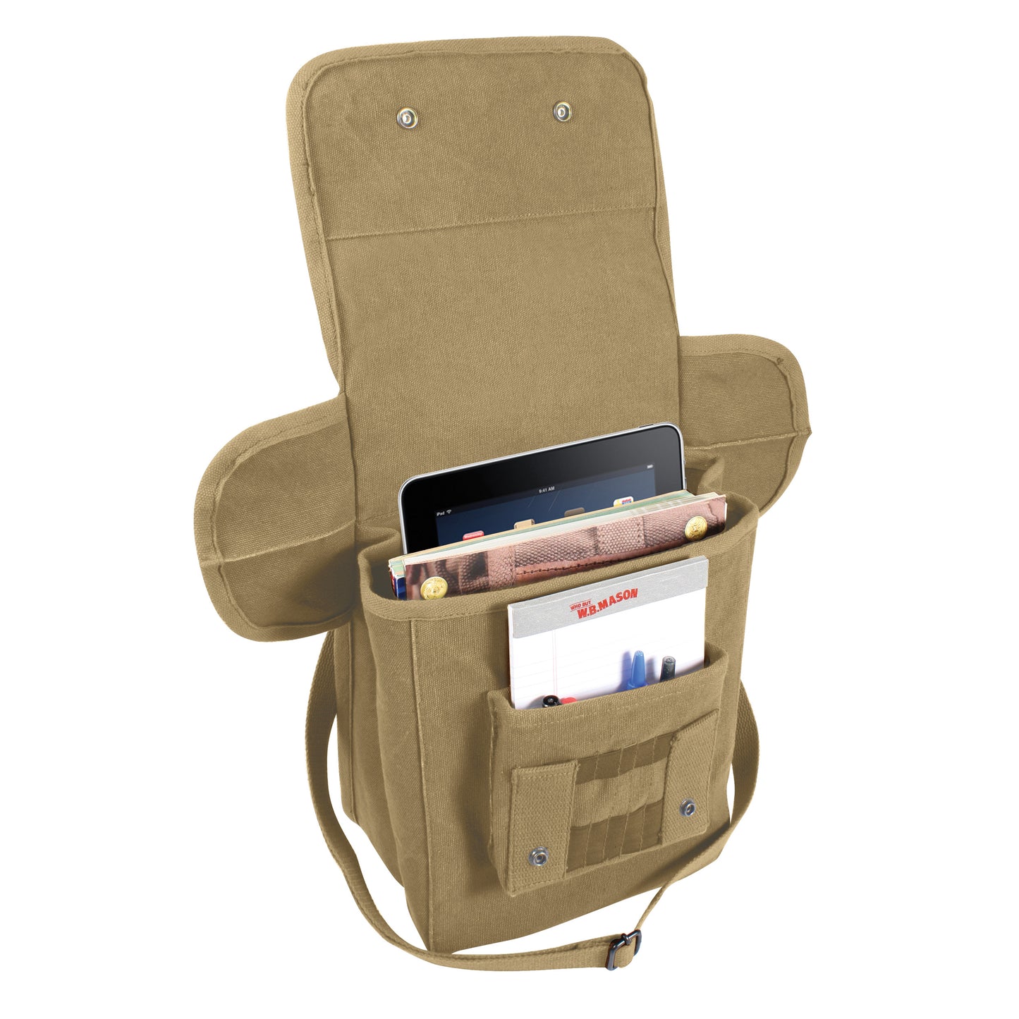Rothco Canvas Map Case Shoulder Bag in Khaki - Messenger Travel Work School Bags