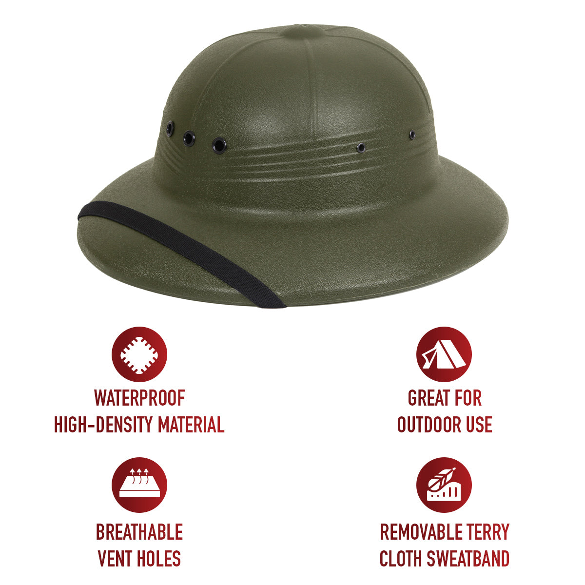 Pith Helmet Safari Sun Hat Adult Waterproof 1 Size Fits US Made