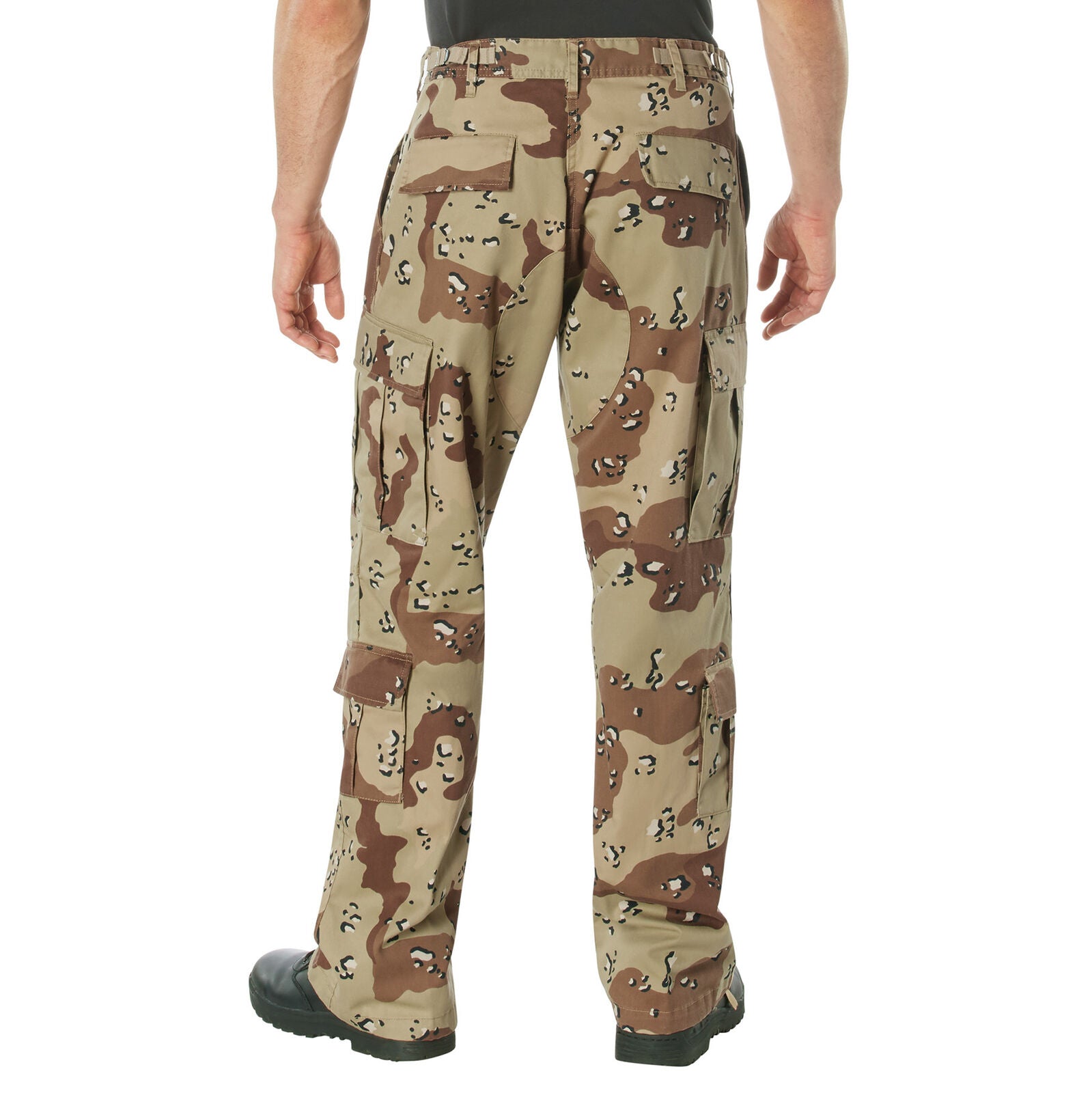 6 Color Desert Camo Mens Vintage Paratrooper Cargo Fatigue Pants w Bu Grunt Force