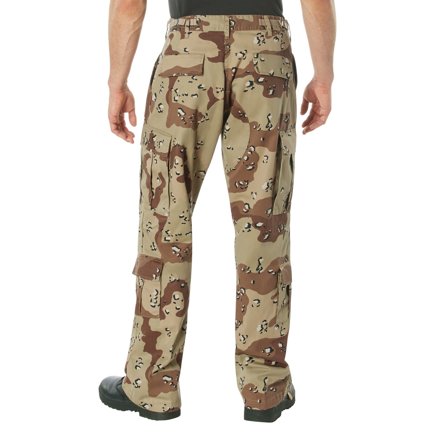 6-Color Desert Camo Mens Vintage Paratrooper Cargo Fatigue Pants w/ Button Waist
