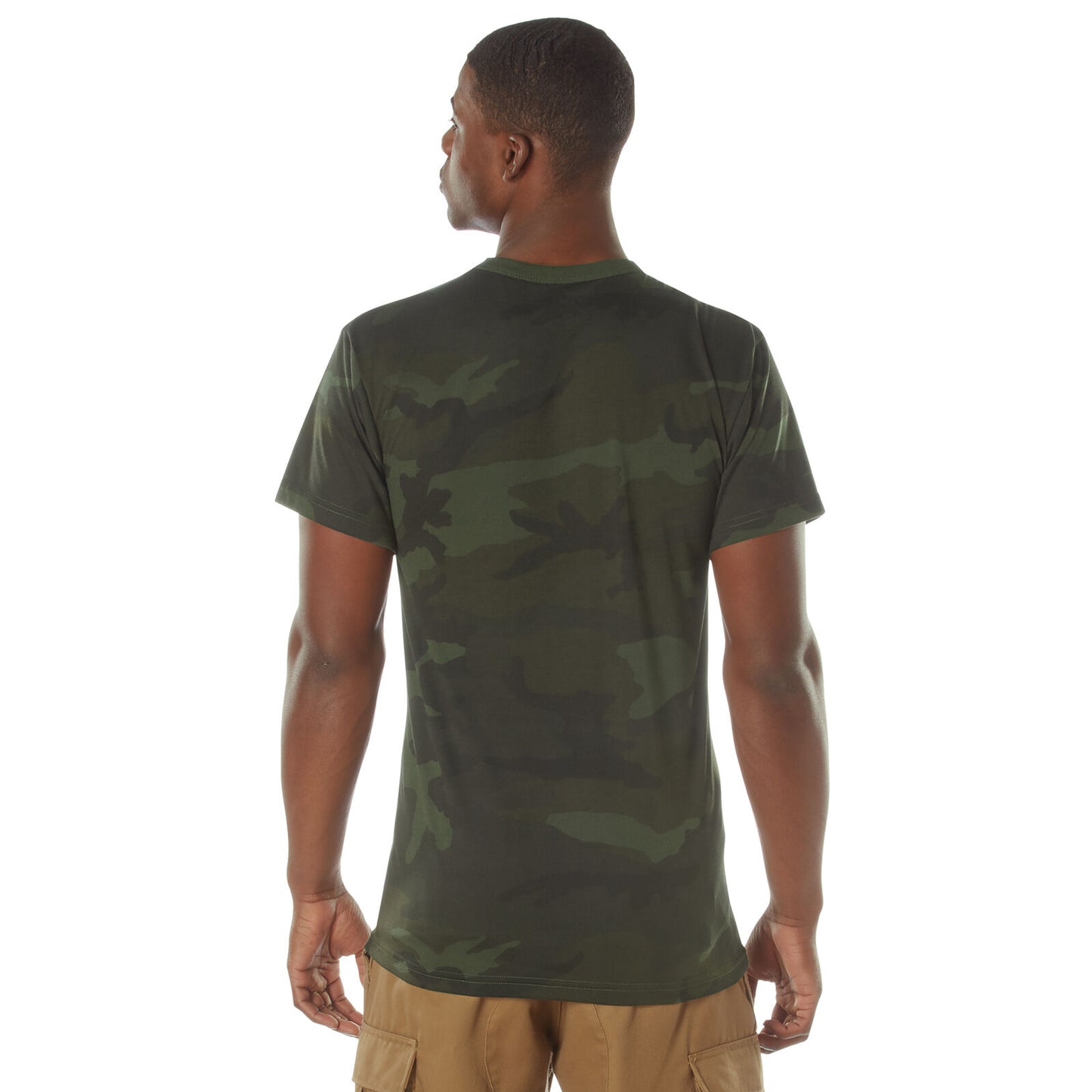Men's Midnight Woodland Camo Camouflage Moisture Wicking T-Shirt
