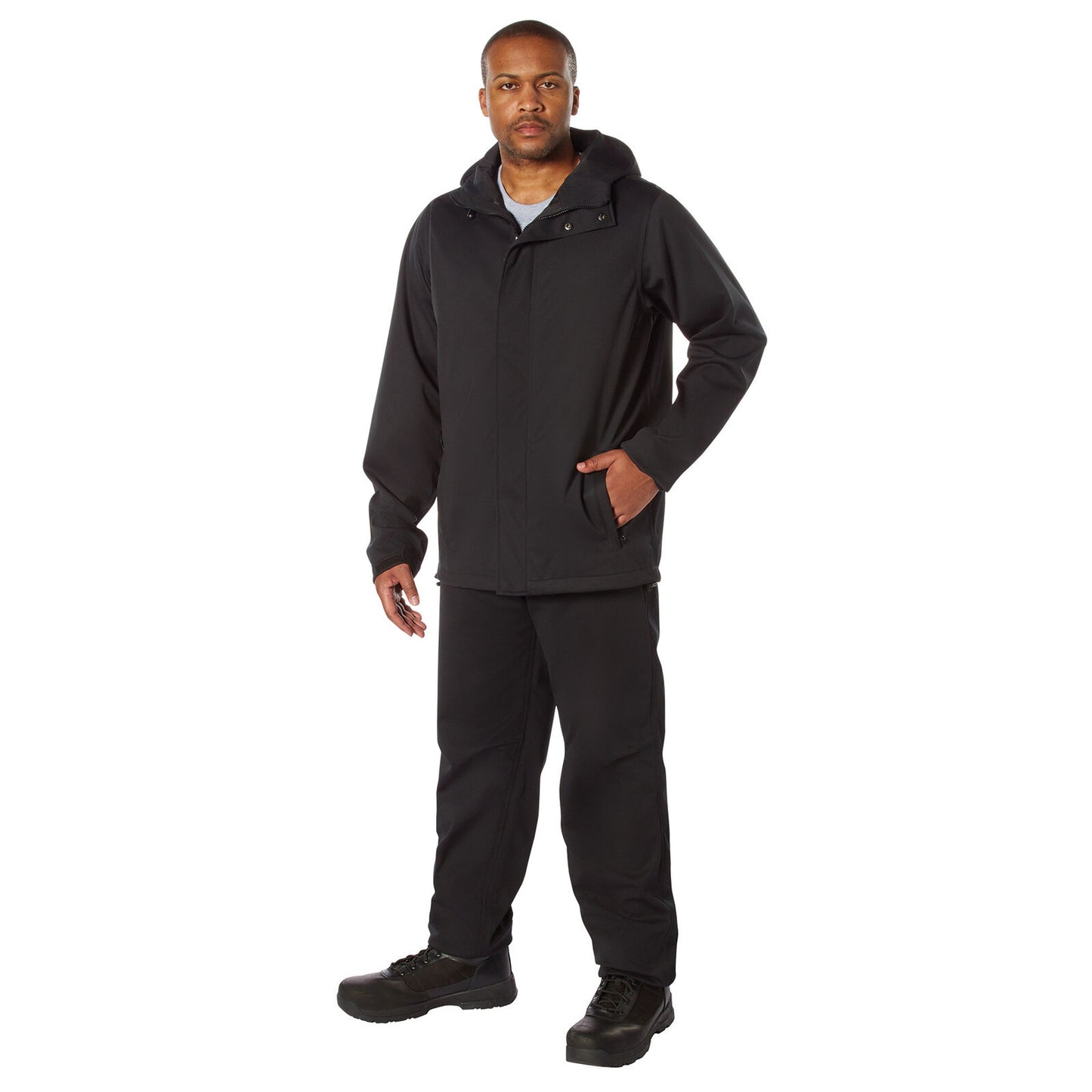 Black Shadow Ops Lightweight Waterproof Rain Jacket 5,000mm Rated Windproof Coat