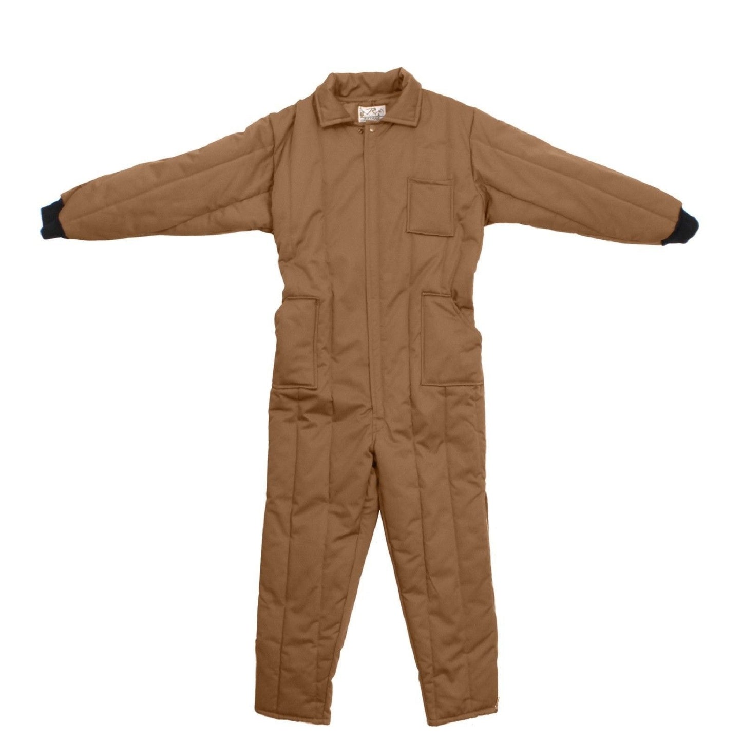 Coyote Brown Insulated Snowsuit Coverall - Rothco Full Zipper Winter Snow Suit