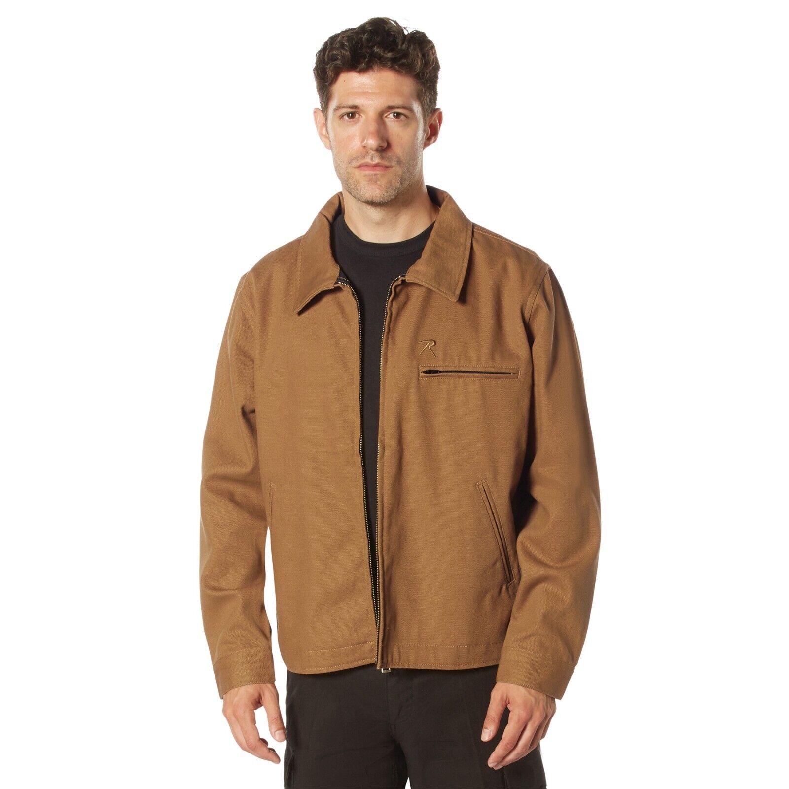 Lightweight Canvas Work Jacket Heavy-Duty Water-Resistant Outdoor Util ...