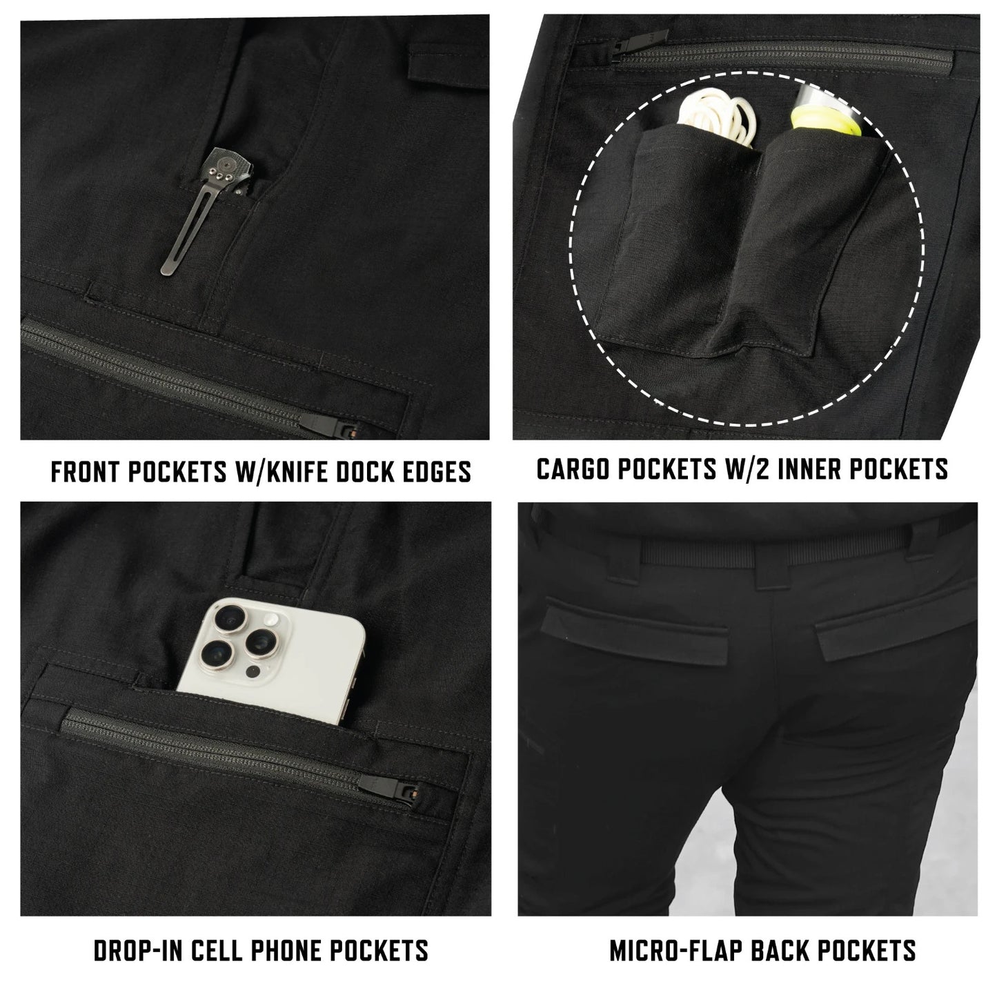 Women's Patrol Pants - Black & Dark Navy Performance Utility Pant Work & Outdoor