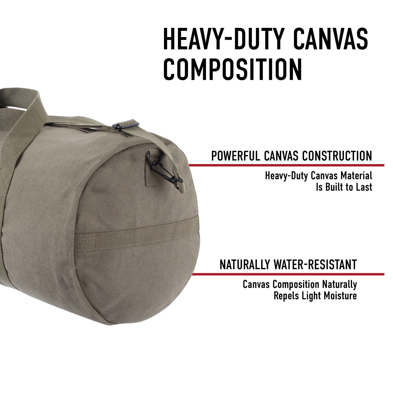 19 Inch Canvas Shoulder Duffle Bag In Work Brown - Heavyweight Travel Bag
