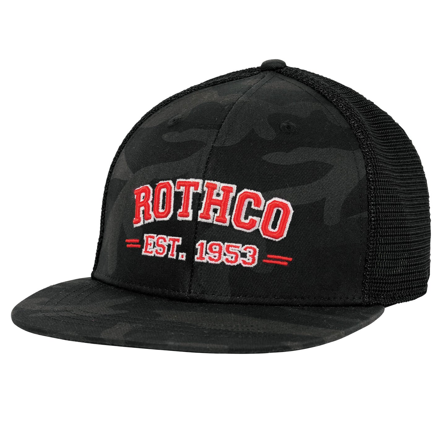 Rothco Est. 1953 Embroidered Midnight Black Camo Trucker Hat Baseball Cap