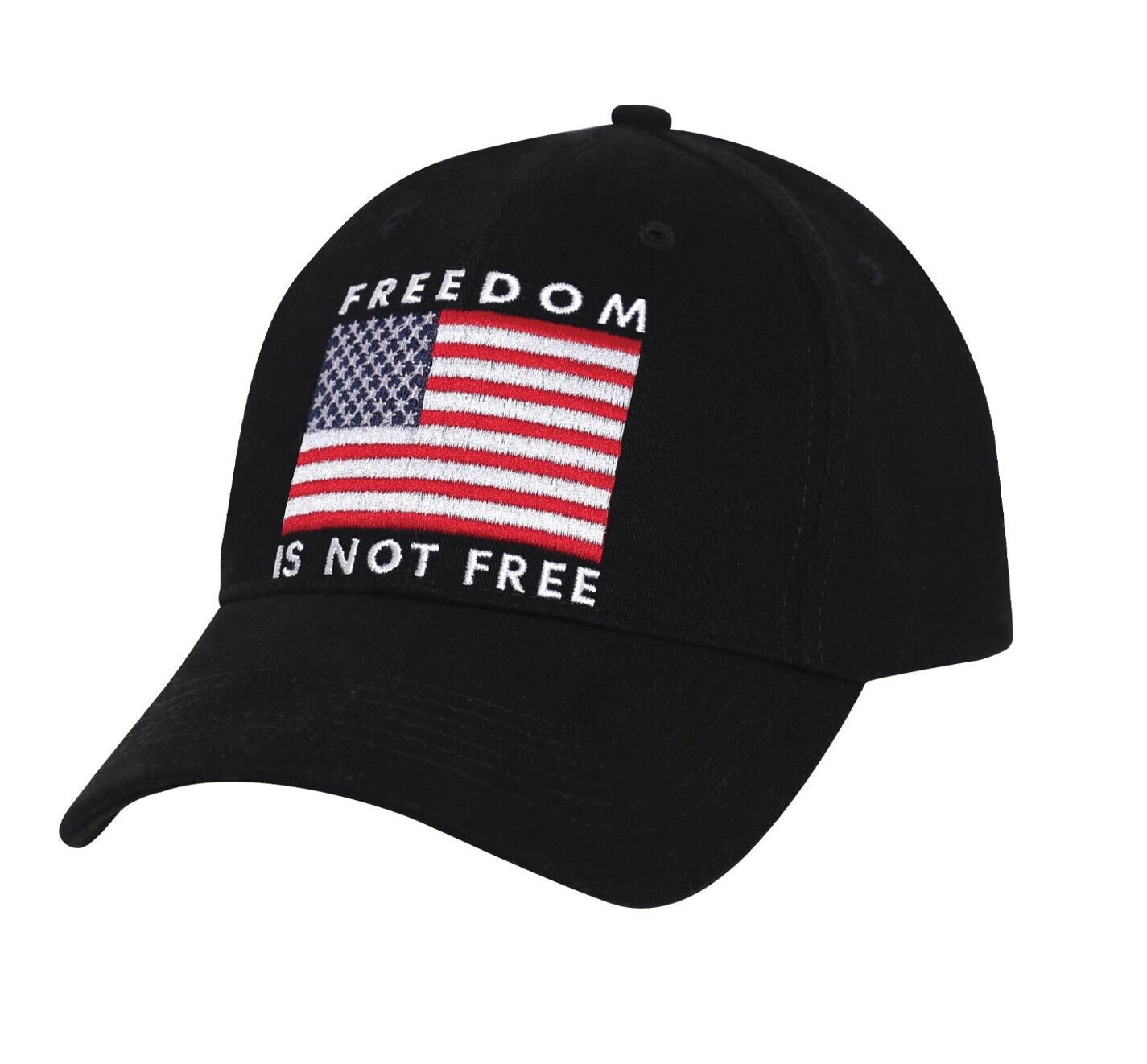 Rothco 'Freedom Is Not Free' Baseball Cap - Black Hat w/ US Flag