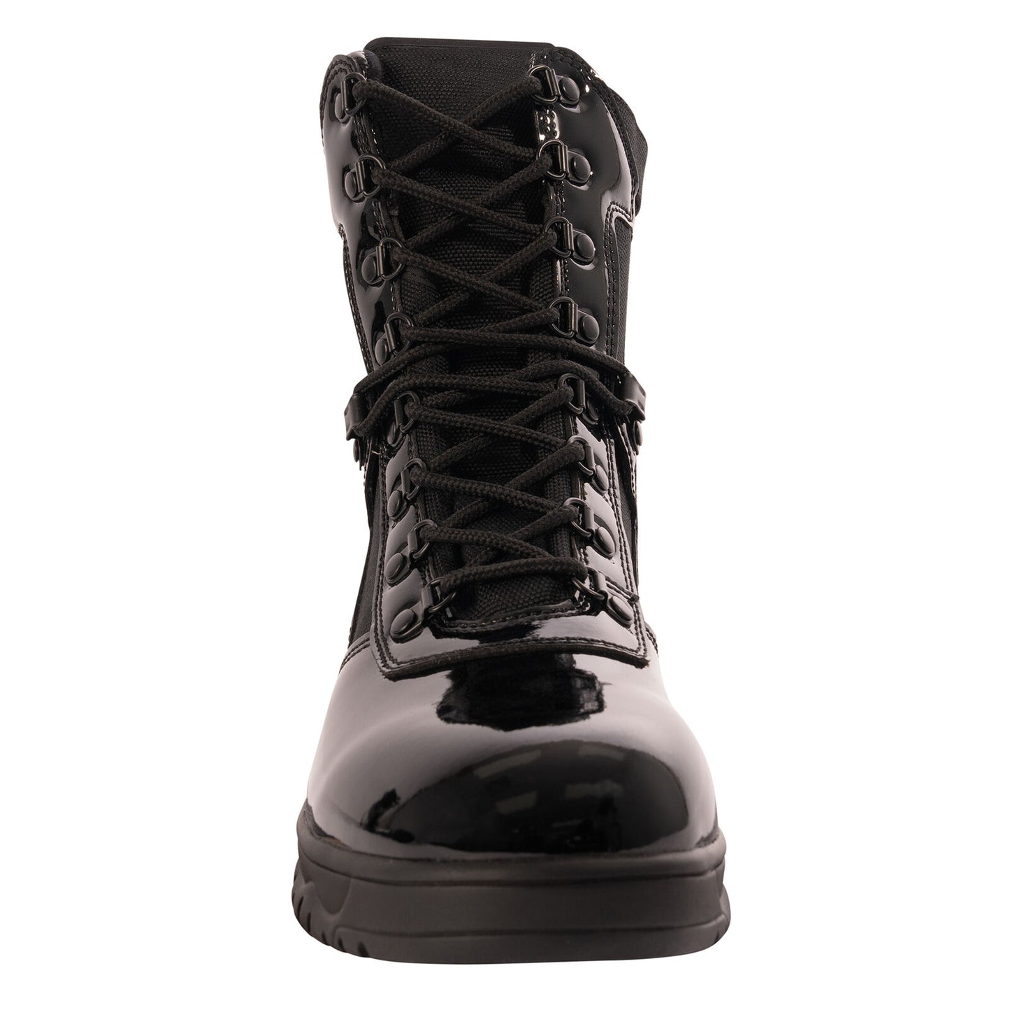 Forced Entry High-Gloss Tactical Boots with Side Zipper - 8 Inch Boot Height