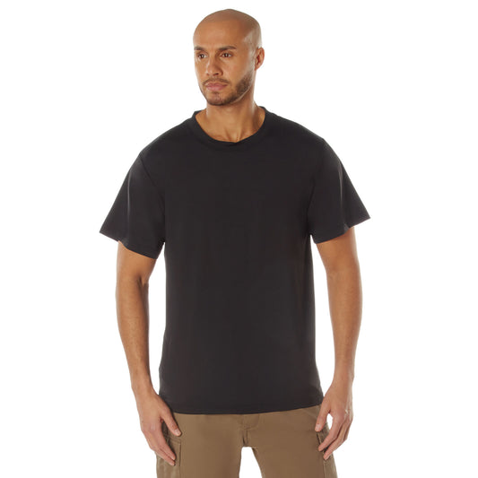 Men's Black Physical Training T-Shirt- Moisture Wicking Spandex Nylon Fabric