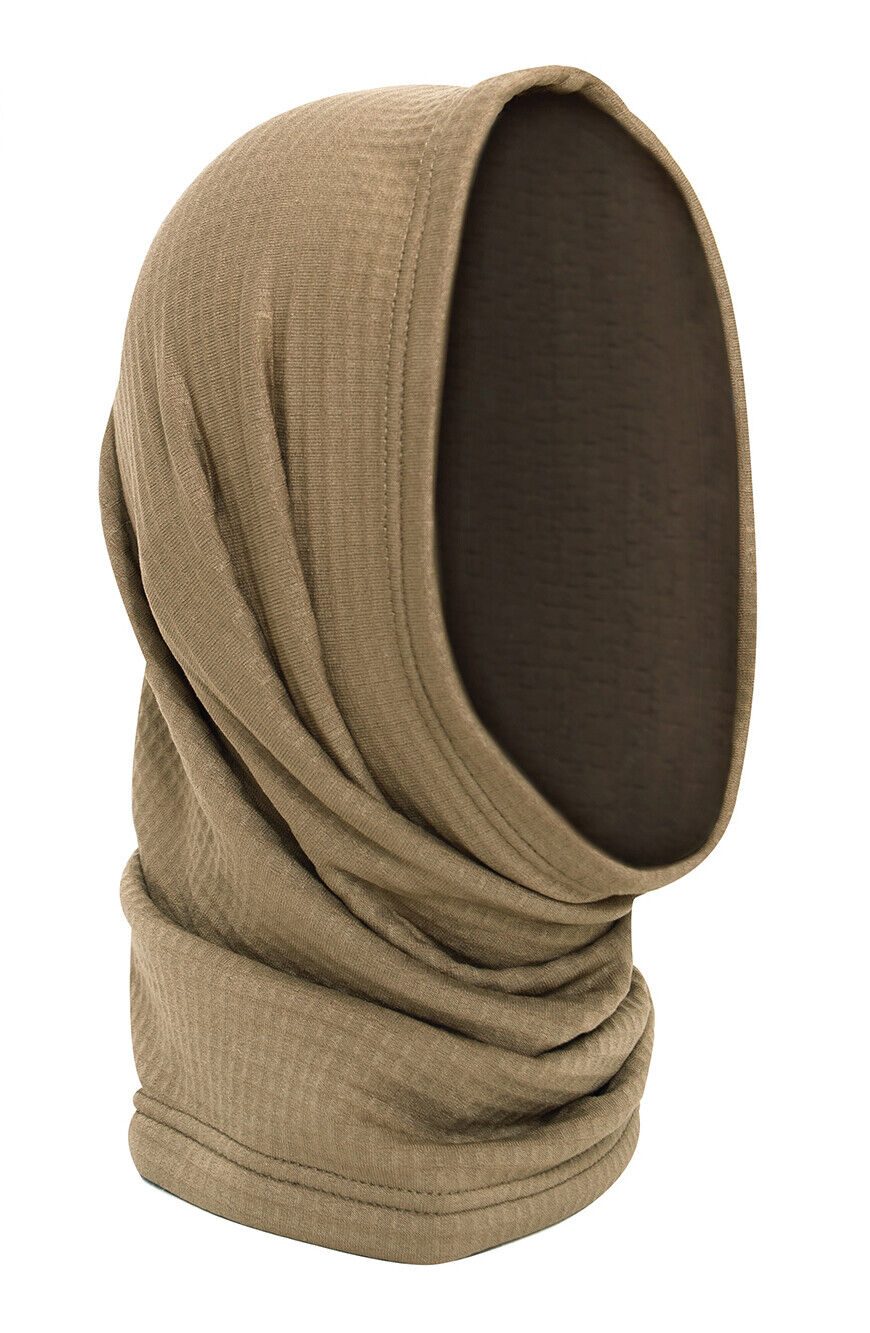 Coyote Brown Grid Fleece Neck Gaiter Gen III Level 2 Poly/Spandex Cold Weather