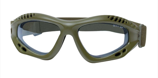 ANSI Rated Olive Drab Tactical Goggles w Clear Anti-Scratch Polycarbonate Lens