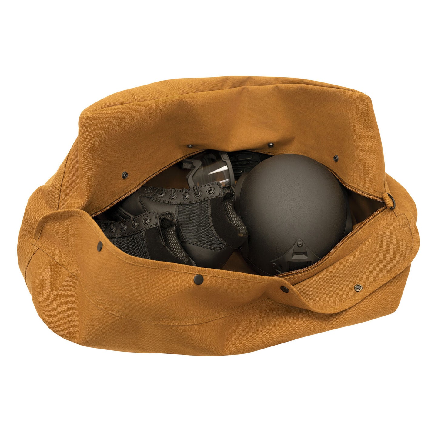Canvas Parachute Cargo Bag In Work Brown 24"x15"x13" - Twin Handle Duffle Bag
