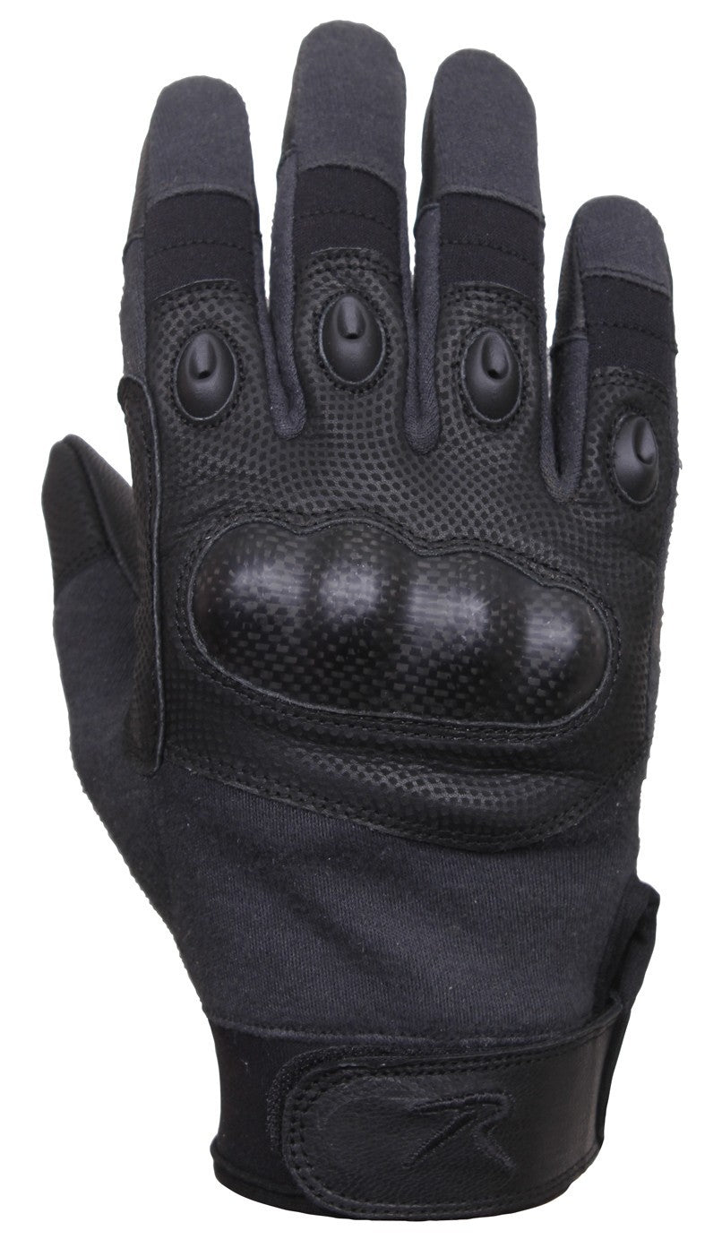 Black Carbon Fiber Hard Knuckle Cut/Fire-Resistant Gloves | S-2XL