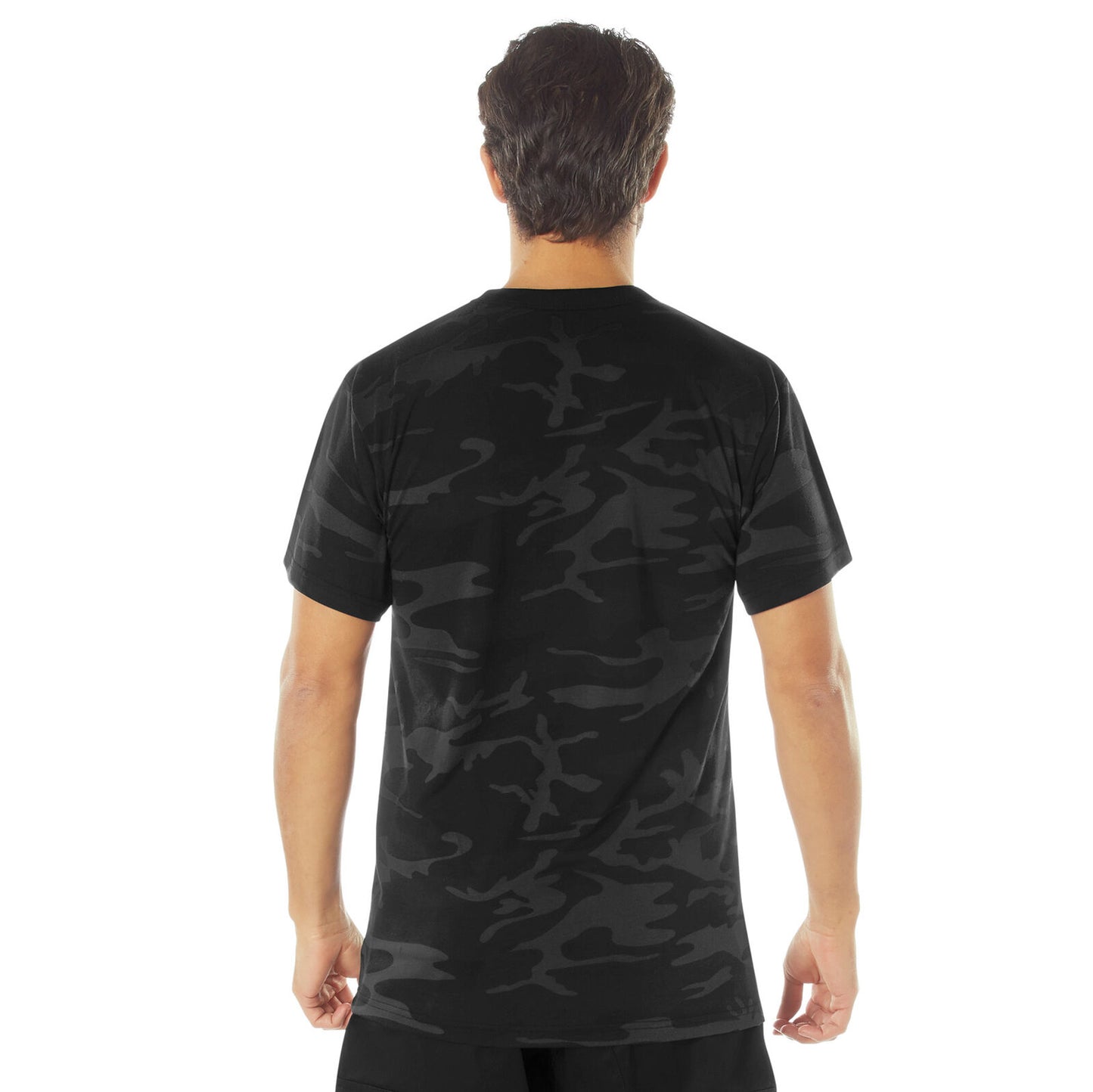 Men's Midnight Black Camo Camouflage Moisture Wicking T-Shirt