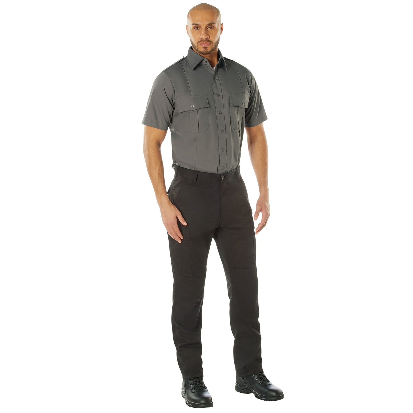 Dark Grey Short Sleeve Uniform Shirt - for Public Safety EMT or Security Guards