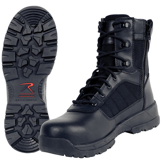 Rothco Guardian 8 Inch Black Tactical Boot With Side Zipper EMT/Law Enforcement