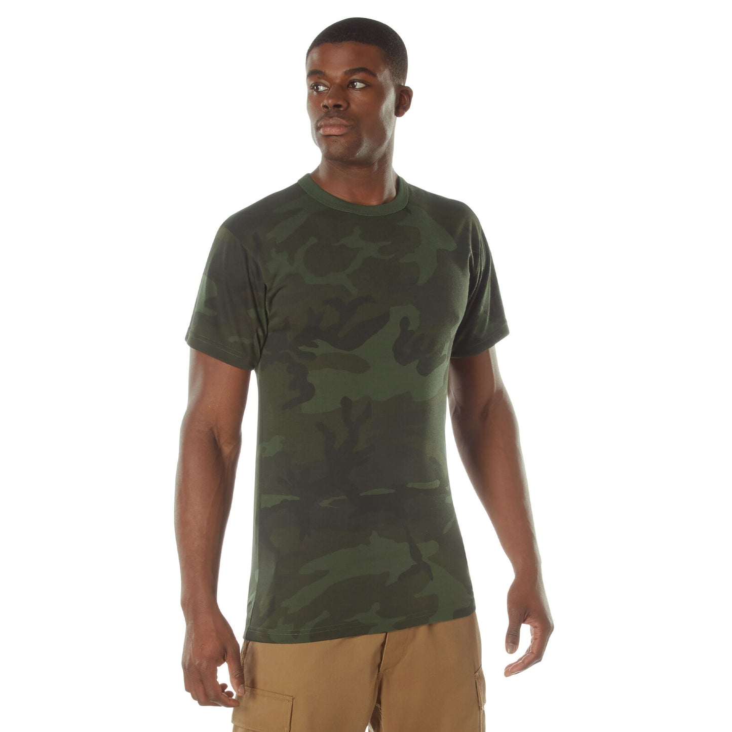 Men's Midnight Woodland Camo Camouflage Moisture Wicking T-Shirt