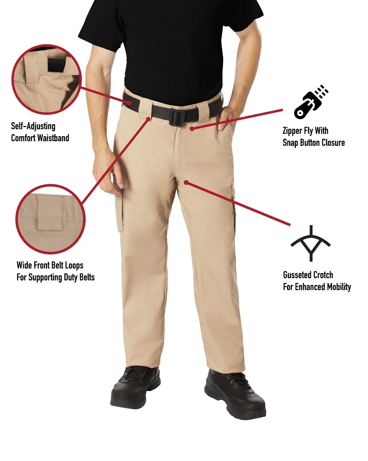 Rothco Tactical Extraction Pants Men's Flexible Cargo Work Pant Sizes 28-44